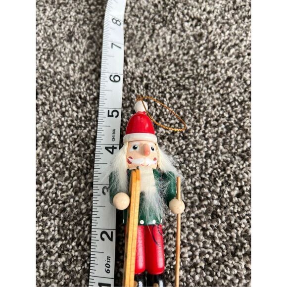 Nutcracker Village Cross Country Skier 5” tall Working Mouth And Back Handle - Picture 7 of 7